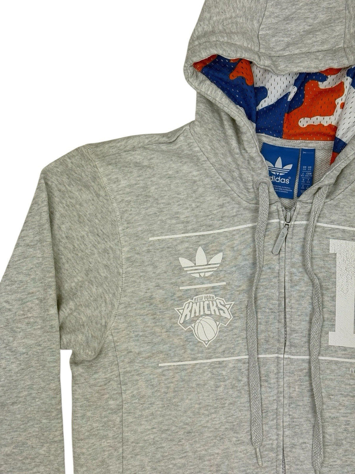 Adidas Grey New York Knicks Zip Hoodie XS