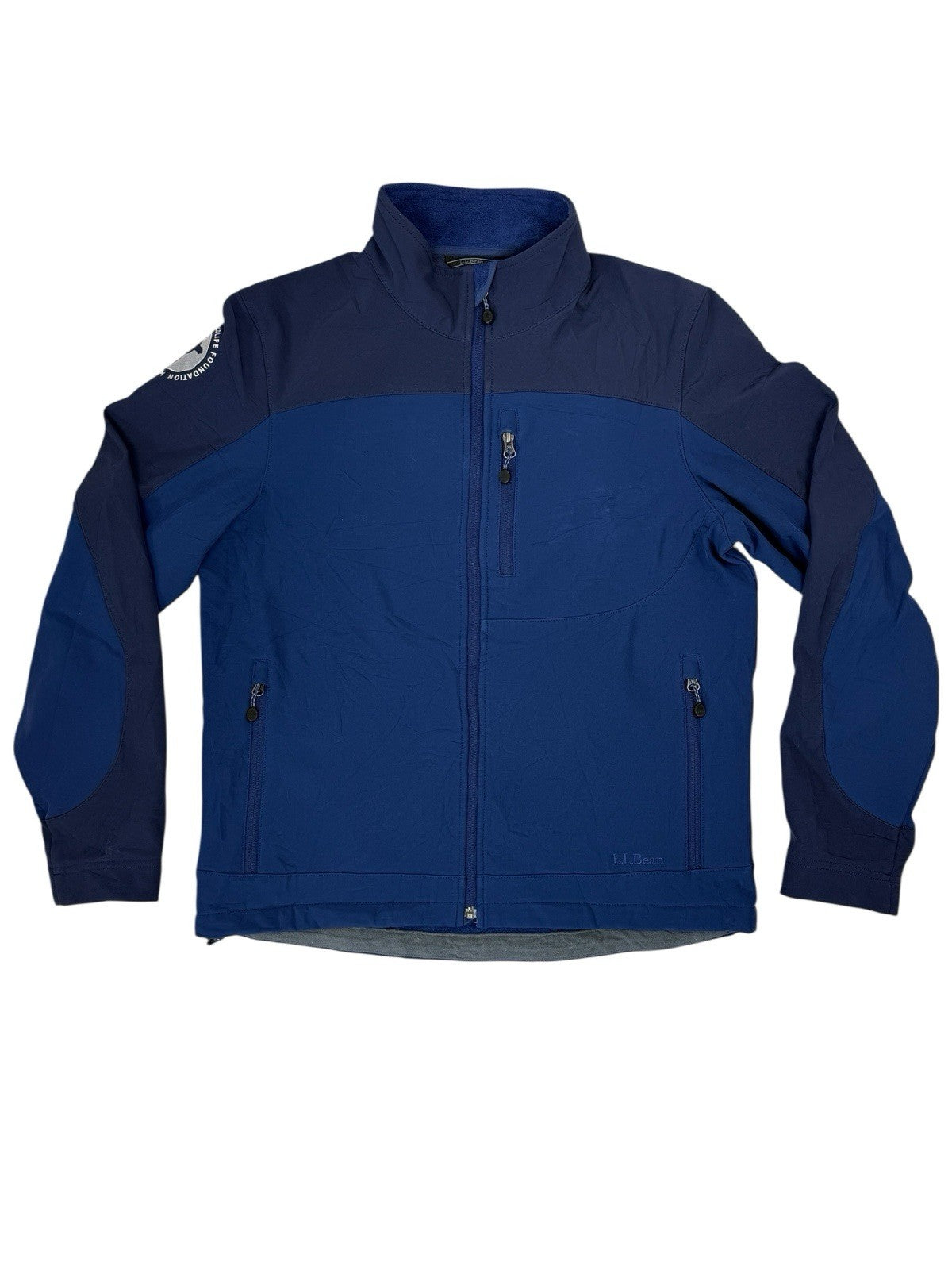 LL Bean Blue Softshell Fleece Jacket Medium