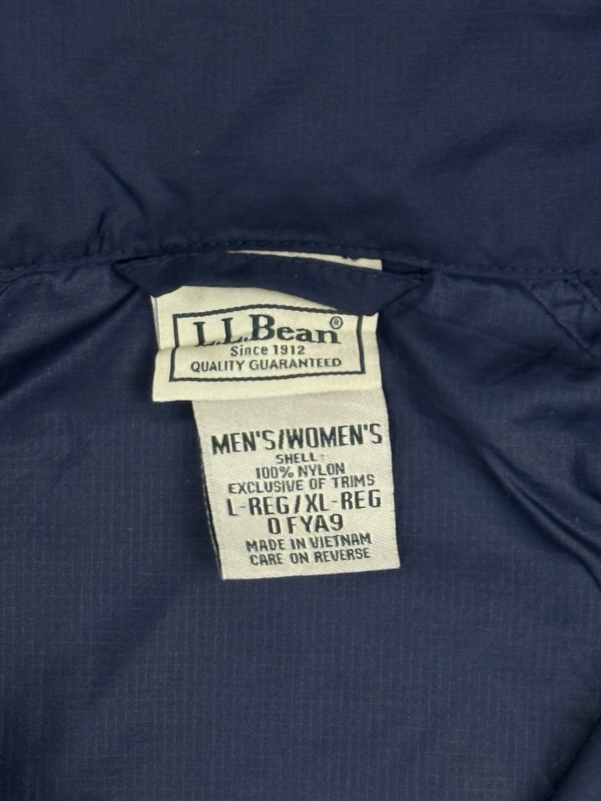 LL Bean Blue Zip Hooded Windbreaker Jacket Large