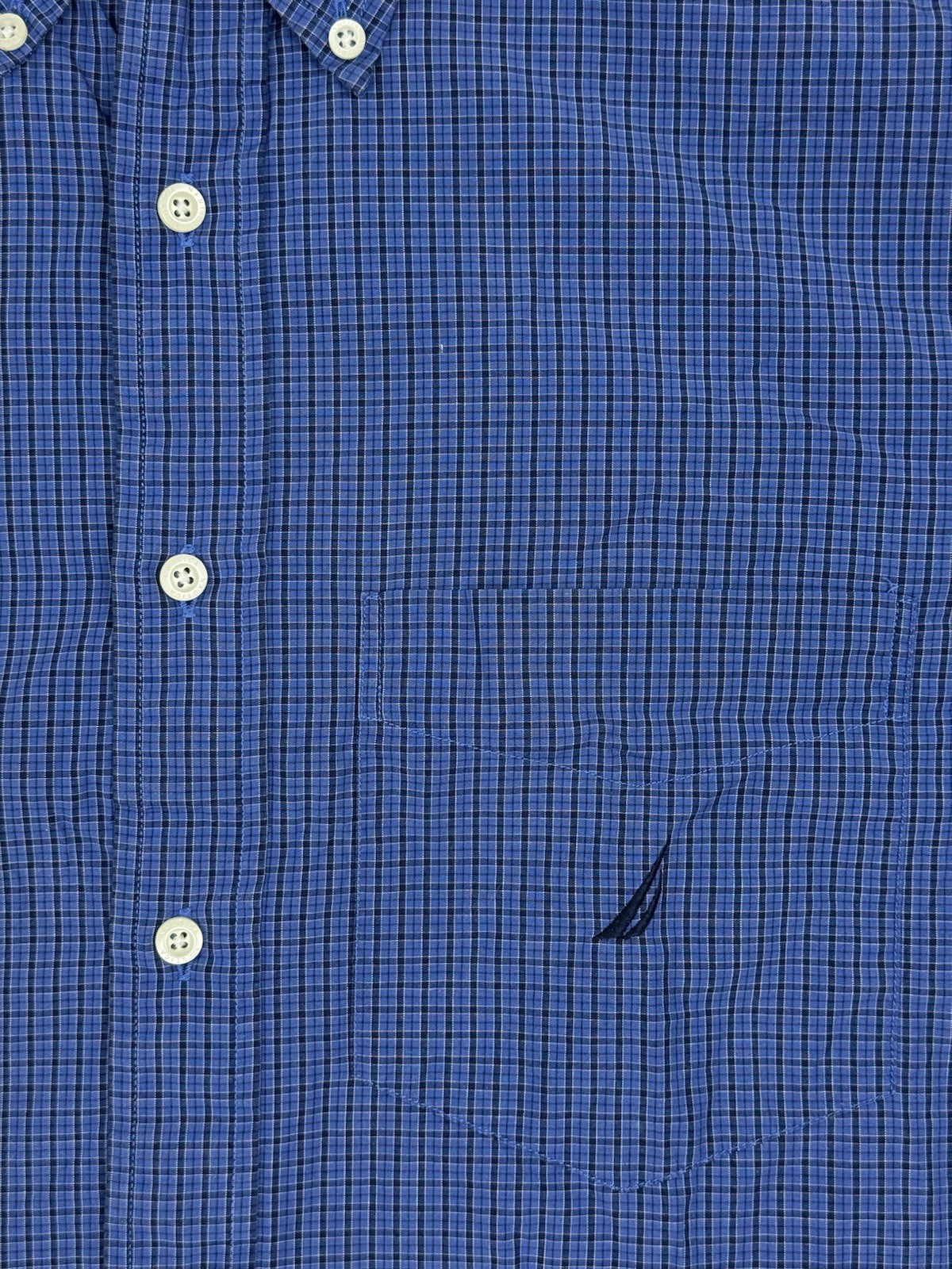 Nautica Blue Check Collared Shirt Medium