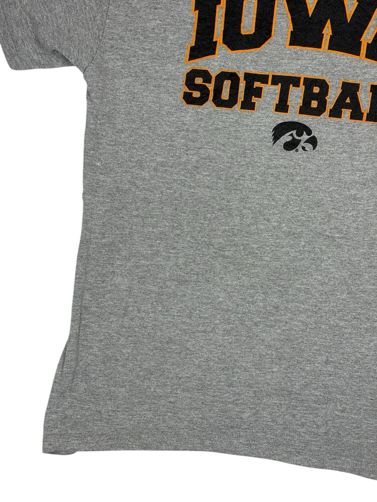 University of Iowa Hawkeyes Grey Softball Printed Top Medium