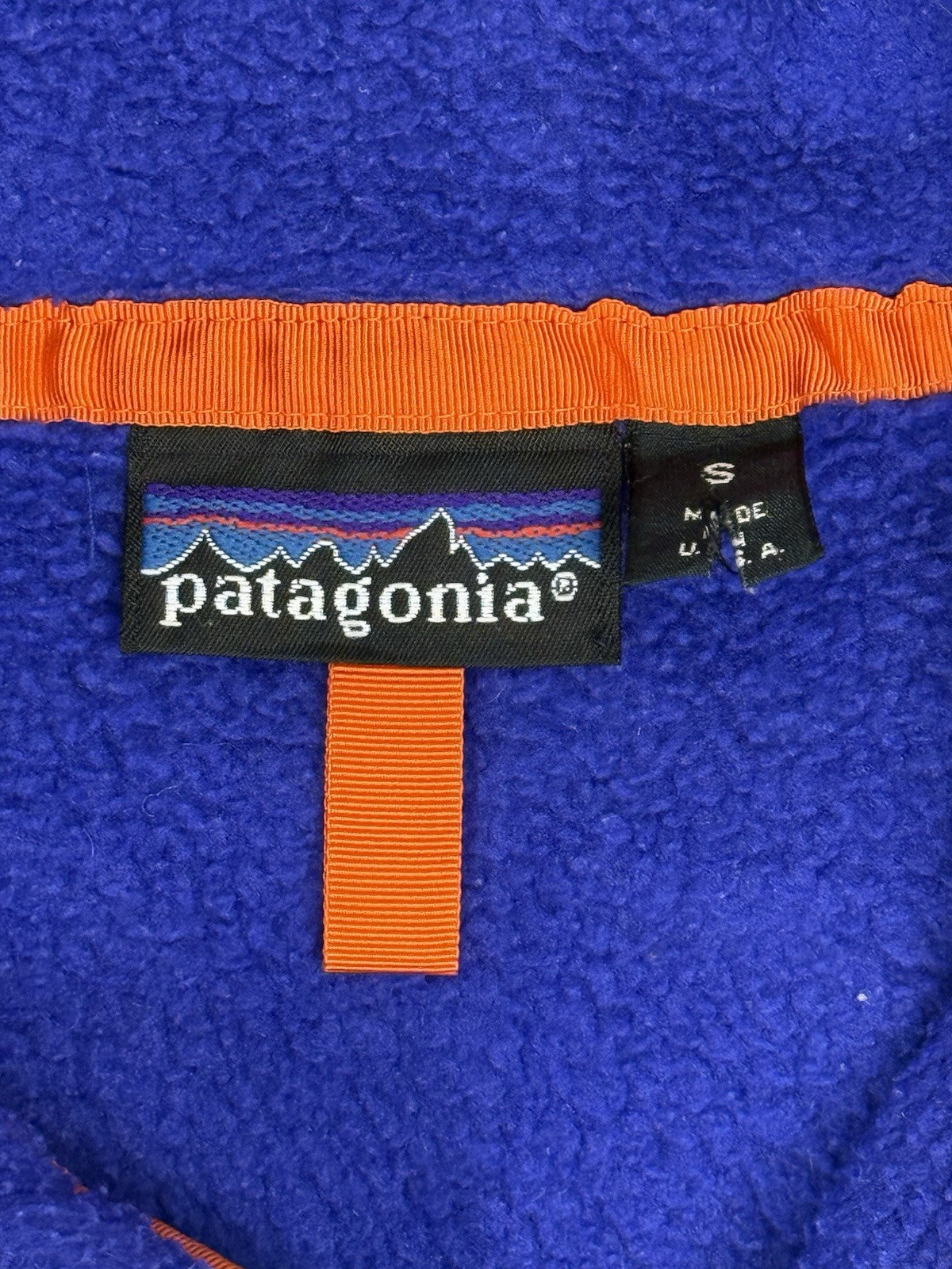 Patagonia Retro Blue Micro Synchilla 1/4 Zip Fleece Jumper Small