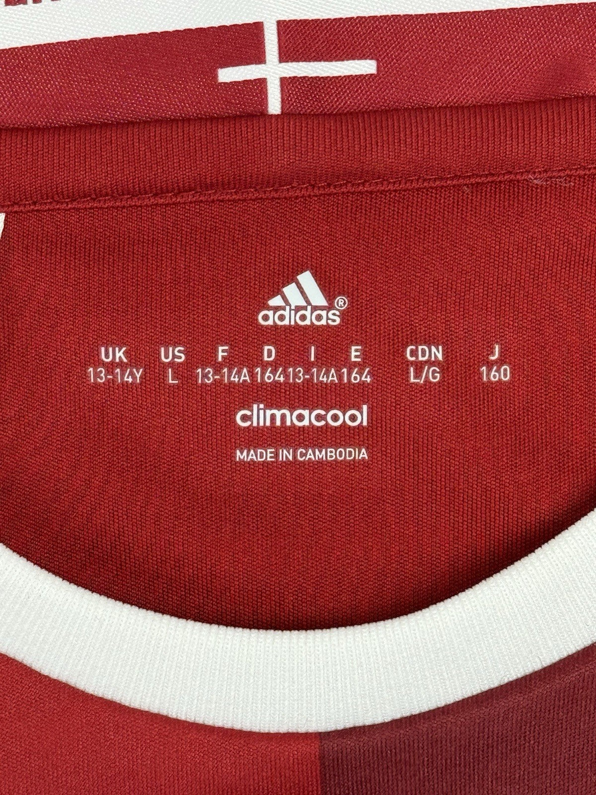 Denmark National Football DBU 2015/16 Home Top Youth Large (Age 13-14)