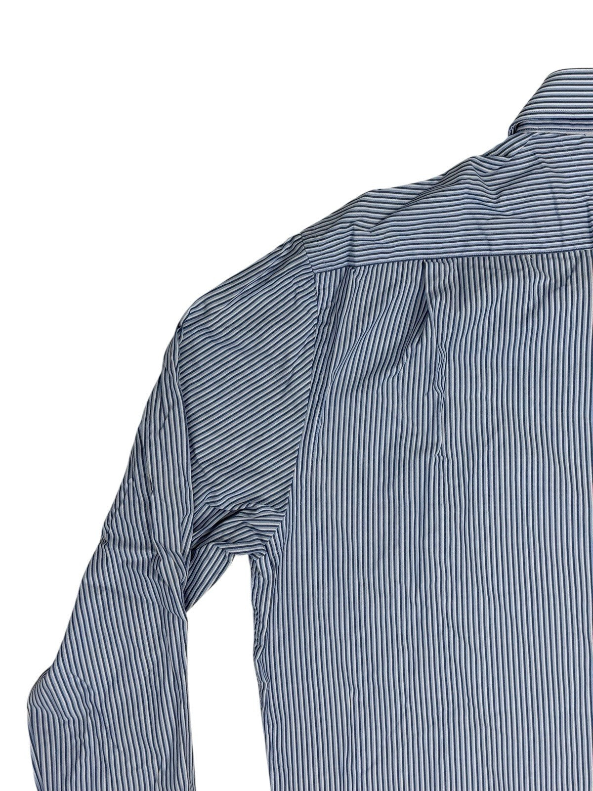 Tommy Hilfiger Blue Striped Collared Shirt Large 16" Collar