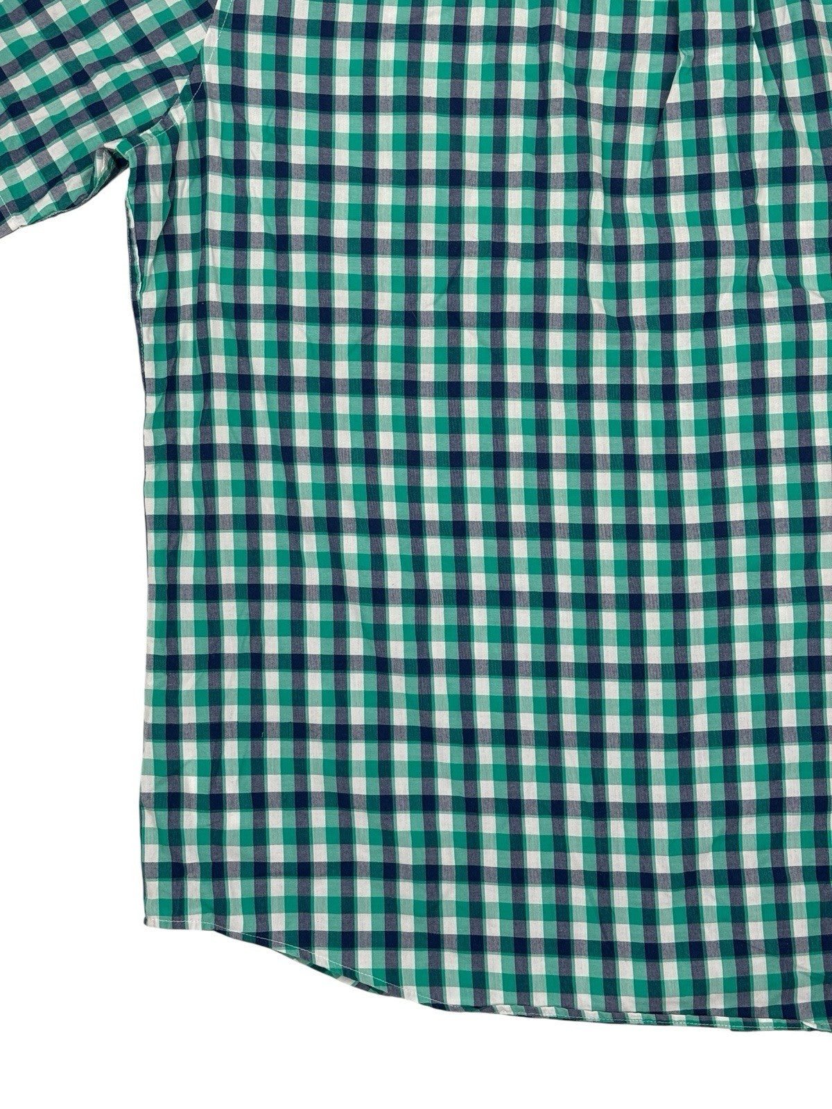 Chaps Green Check Easy Care Short Sleeve Collared Shirt 2XL
