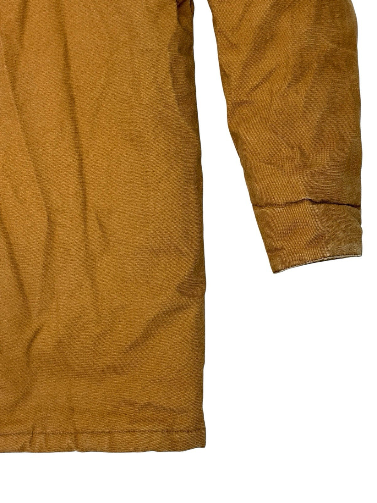 DC Brown Heavyweight Zip Hooded Insulated Denim Long Jacket Medium