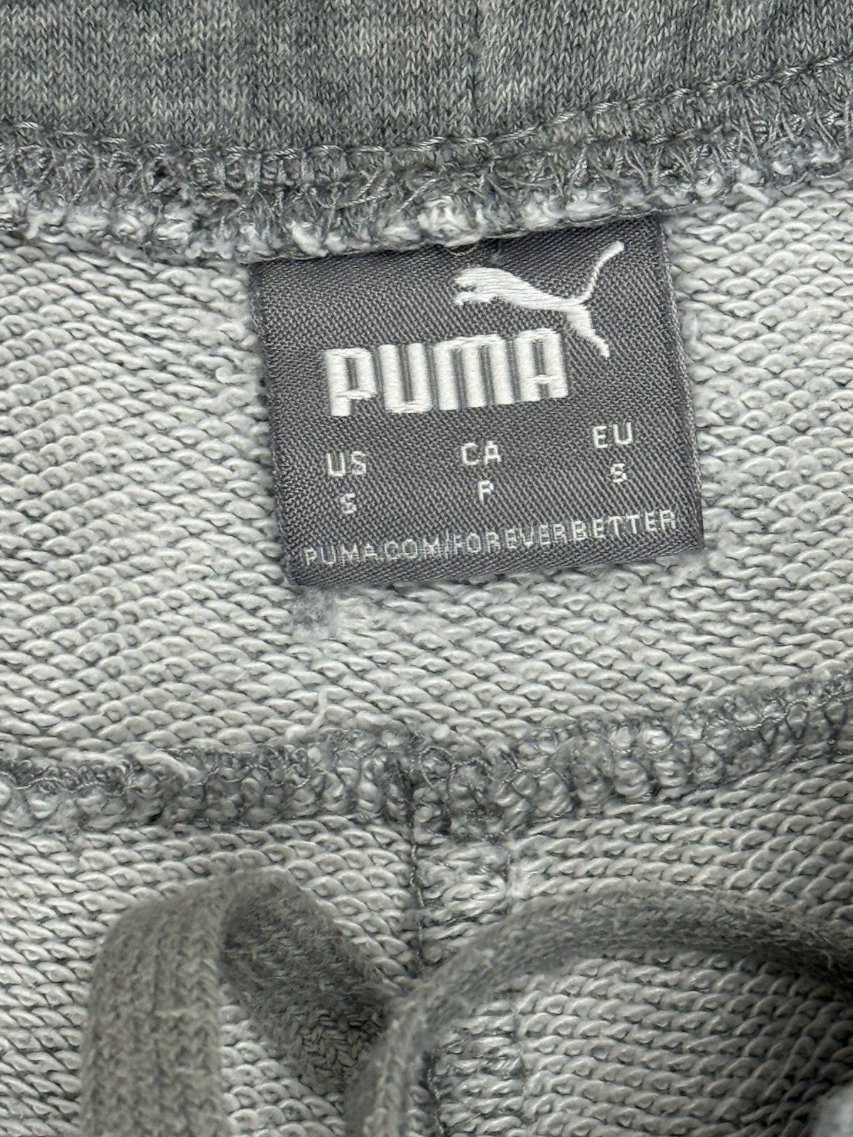 Puma Grey Tape Logo Cotton Blend Shorts Small