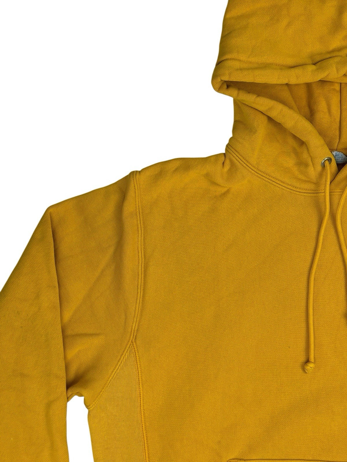 Champion Yellow Reverse Weave Heavyweight Hoodie Medium