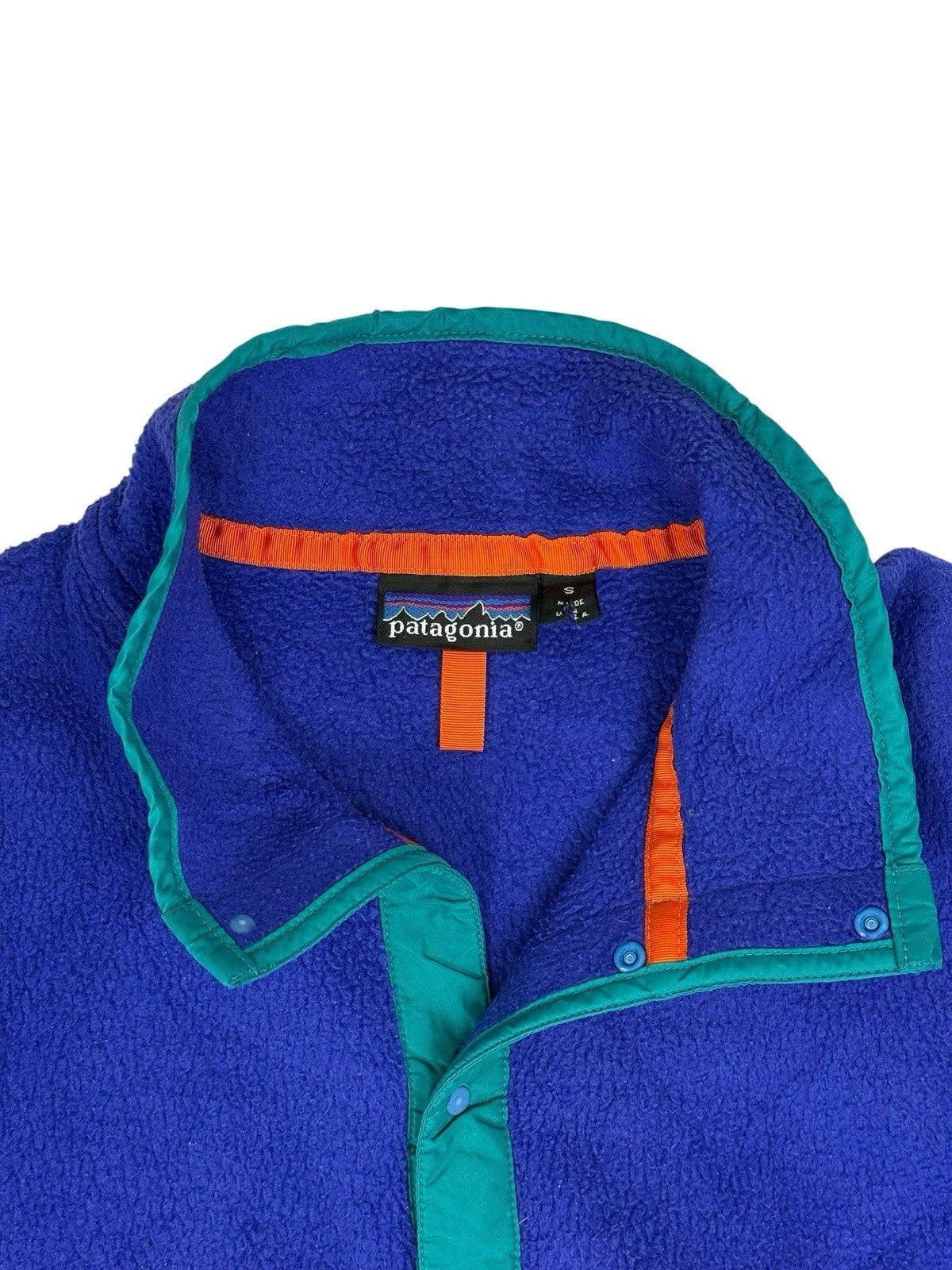 Patagonia Retro Blue Micro Synchilla 1/4 Zip Fleece Jumper Small