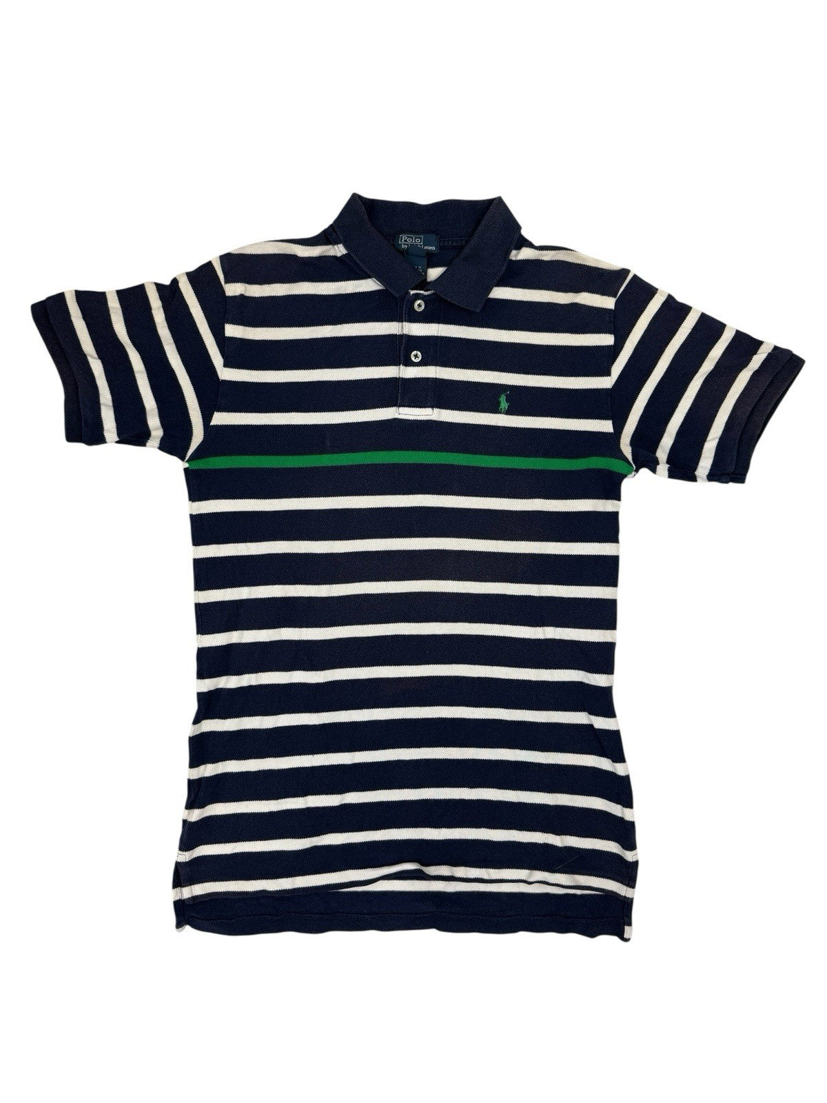 Polo Ralph Lauren Blue Striped Polo Top Size Large (16/18)