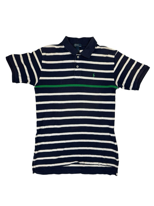 Polo Ralph Lauren Blue Striped Polo Top Size Large (16/18)