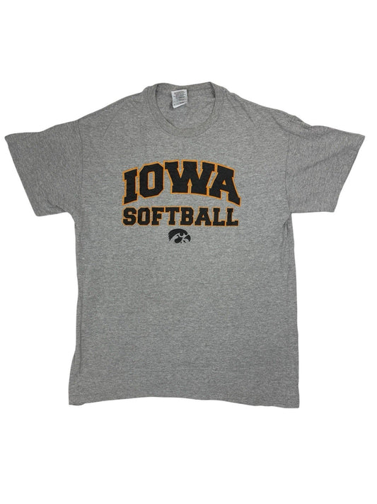 University of Iowa Hawkeyes Grey Softball Printed Top Medium