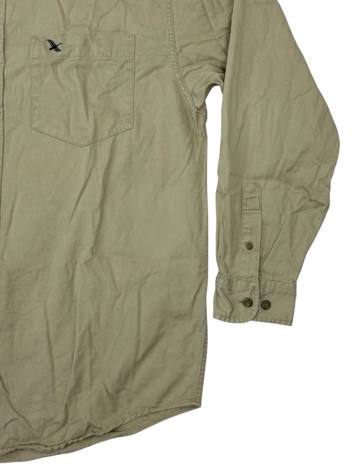 Eddie Bauer Beige Heavy Cotton Collared Shirt Medium
