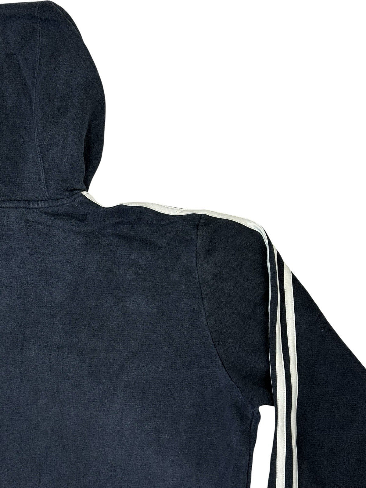 Adidas Blue Spell Out Print Logo Hoodie Medium