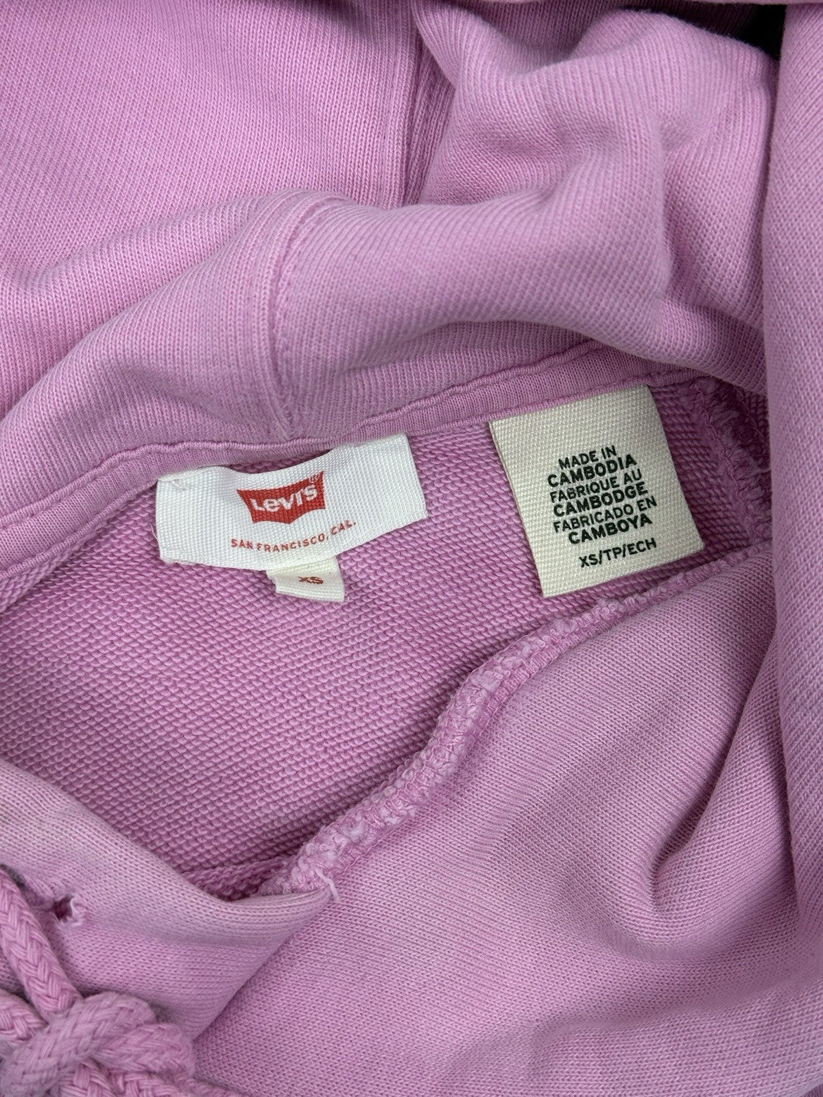 Levi's Pink Printed Big Logo Spellout Hoodie Sweatshirt XS