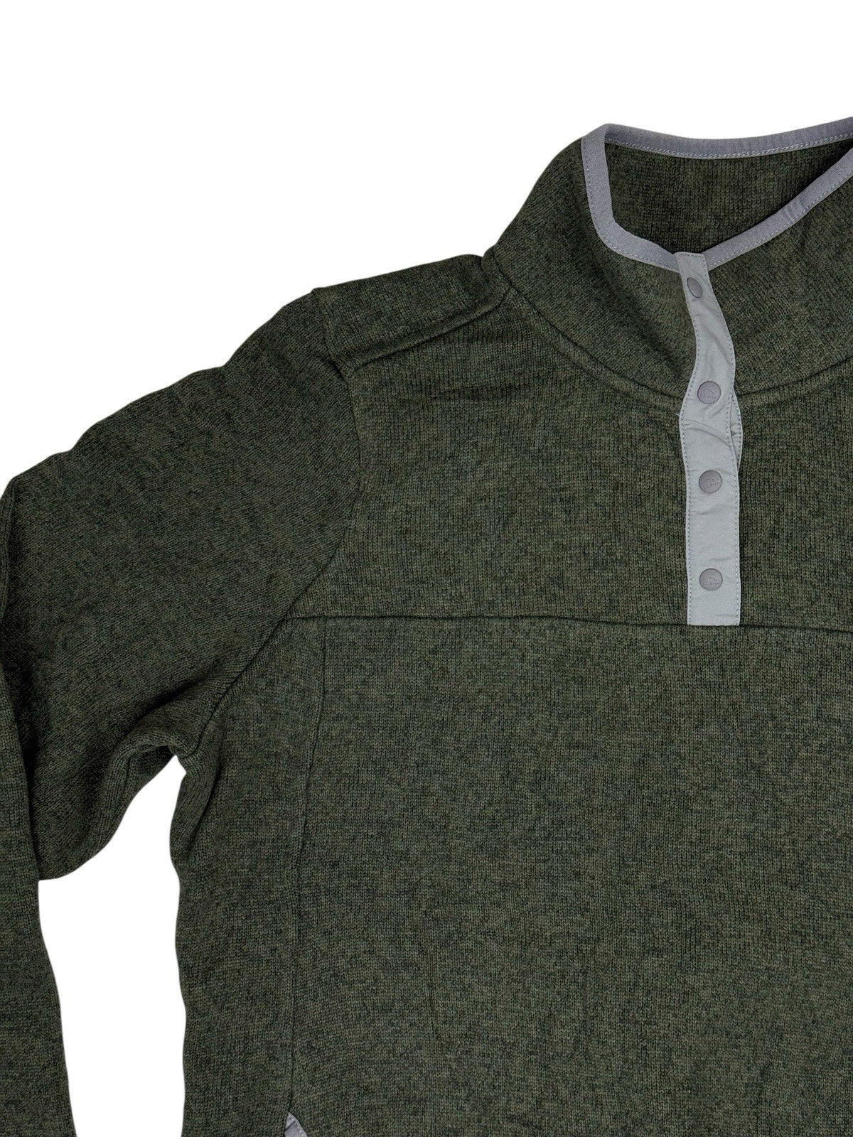 LL Bean Green Fleece Snap Jumper Medium