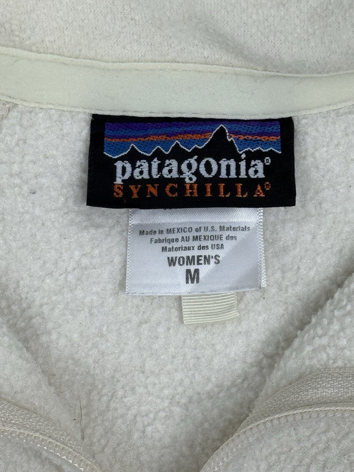 Patagonia Cream White Synchilla Gillet Bodywarmer Medium