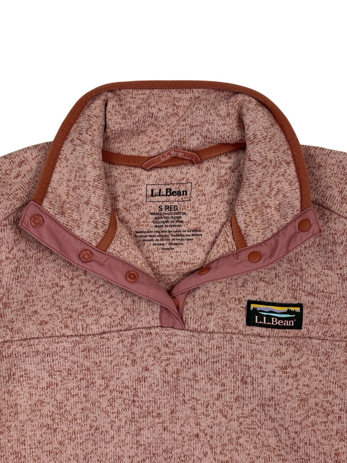 LL Bean Pink Sweater Fleece Pullover Jumper Small