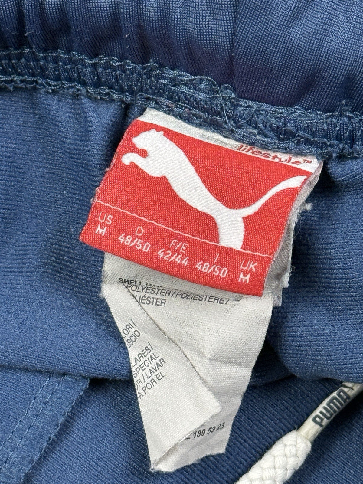 Puma Blue Polyester Activewear Tracksuit Bottoms Pant Trousers Medium
