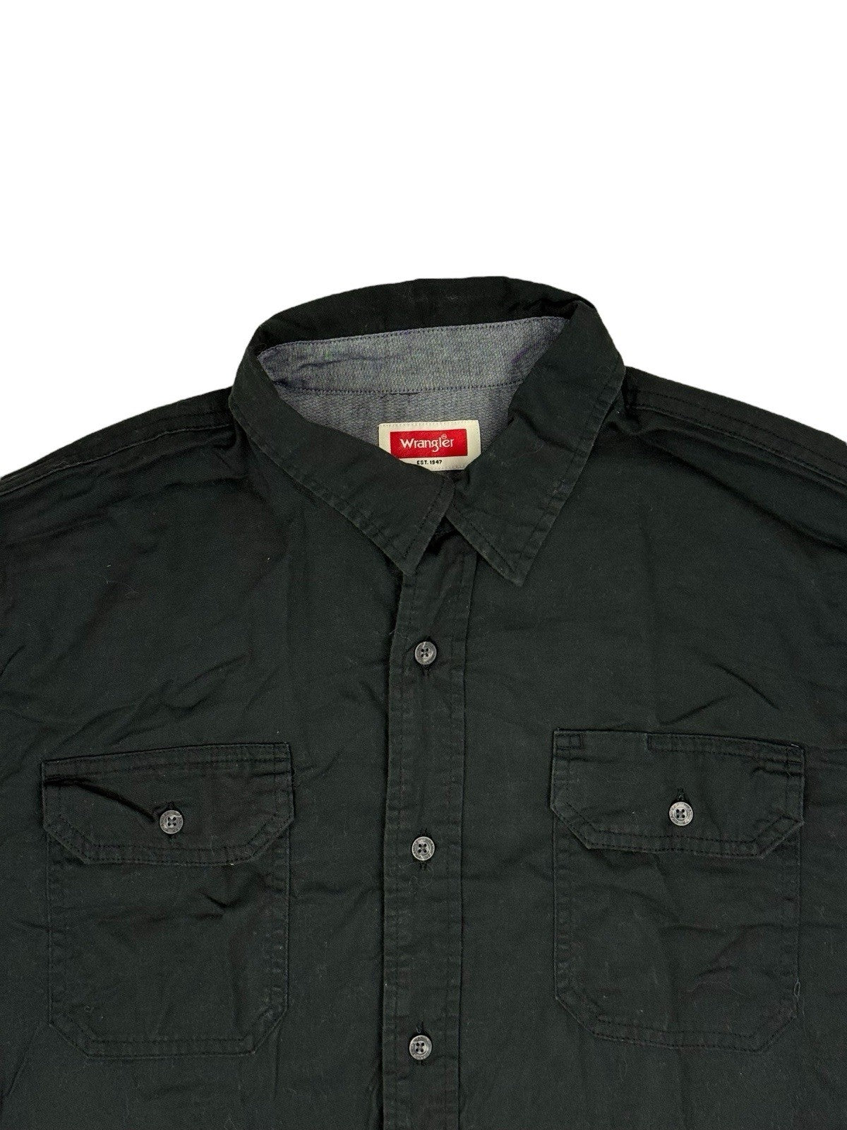 Wrangler Black Flex Comfort Short Sleeve Collared Shirt Medium