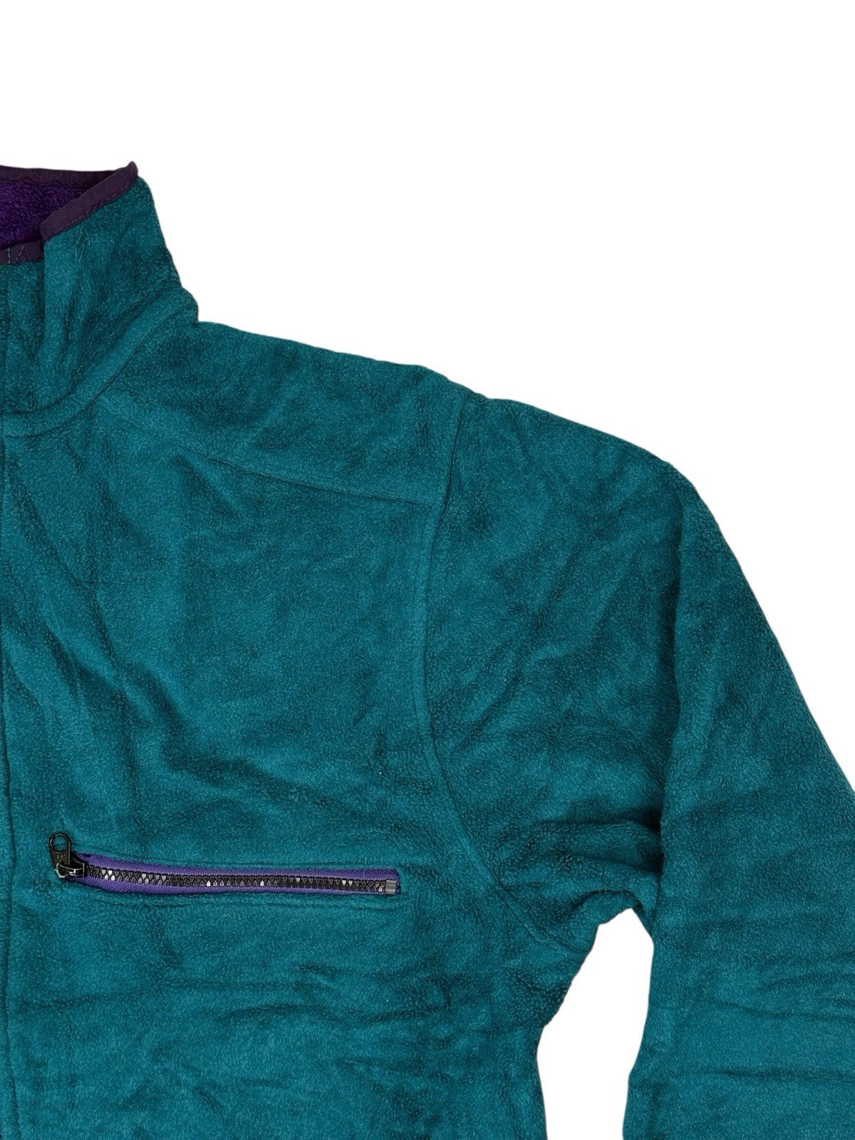 LL Bean Vintage Green Polartec Fleece Zip Jacket Medium