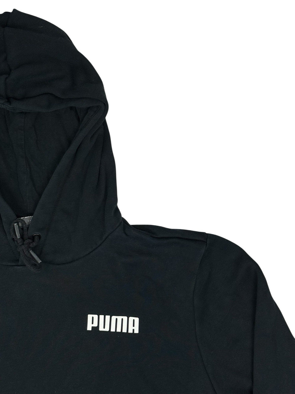 Puma Black Printed Logo Hoodie Medium