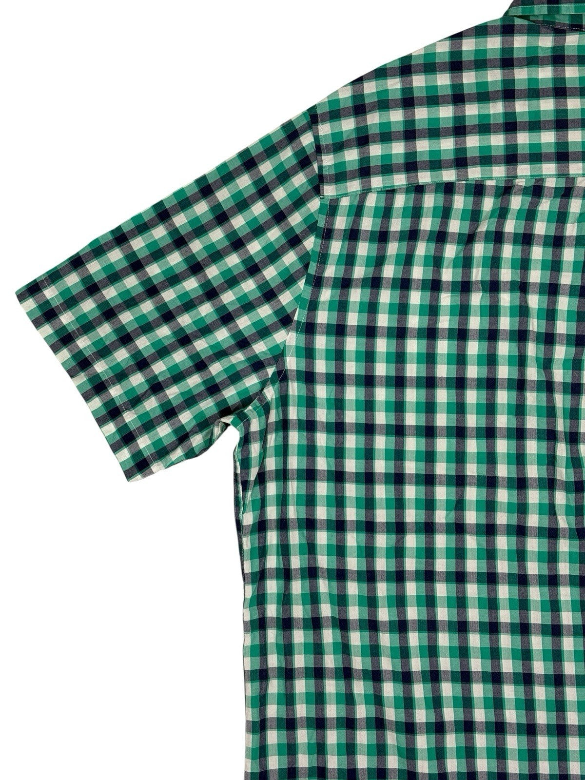 Chaps Green Check Easy Care Short Sleeve Collared Shirt 2XL
