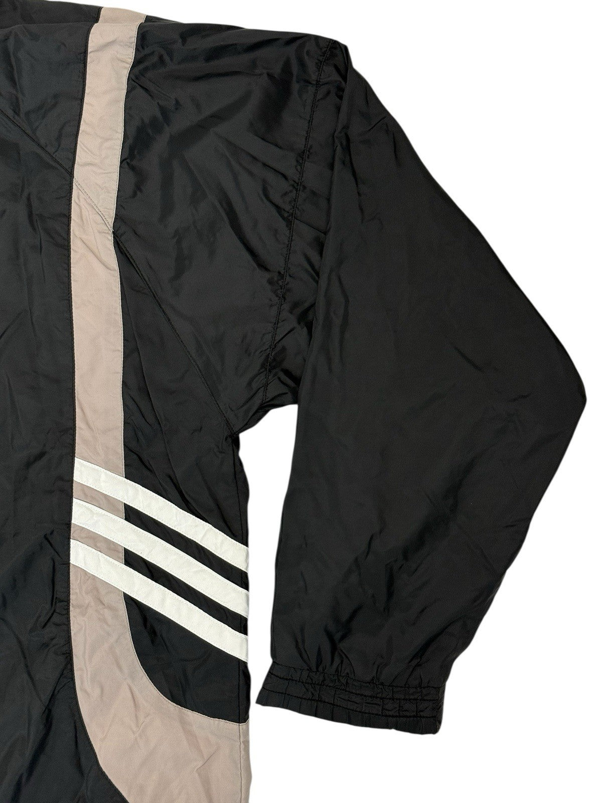 Adidas Vintage Black Nylon Zip Track Jacket Medium