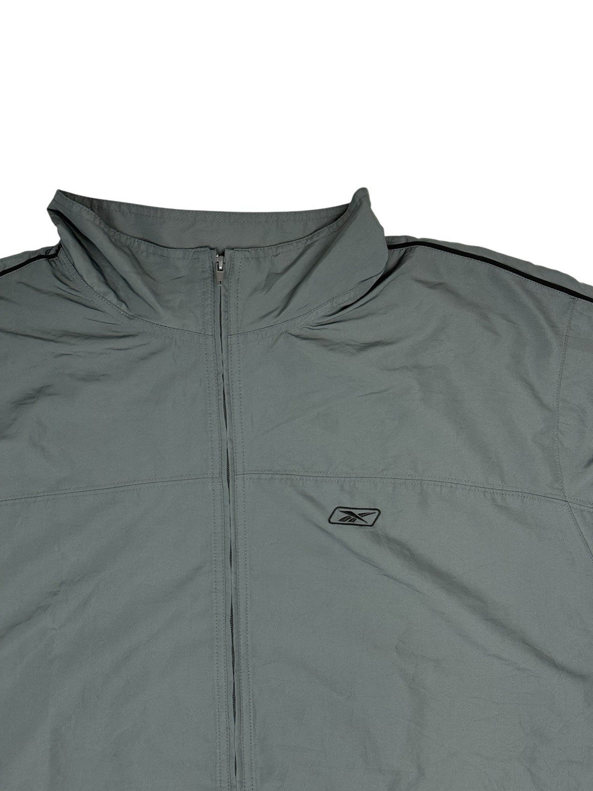 Reebok Grey Retro Lined Zip Track Jacket 2XL