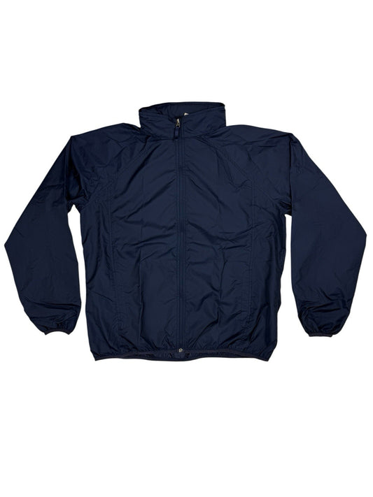 LL Bean Blue Zip Hooded Windbreaker Jacket Large