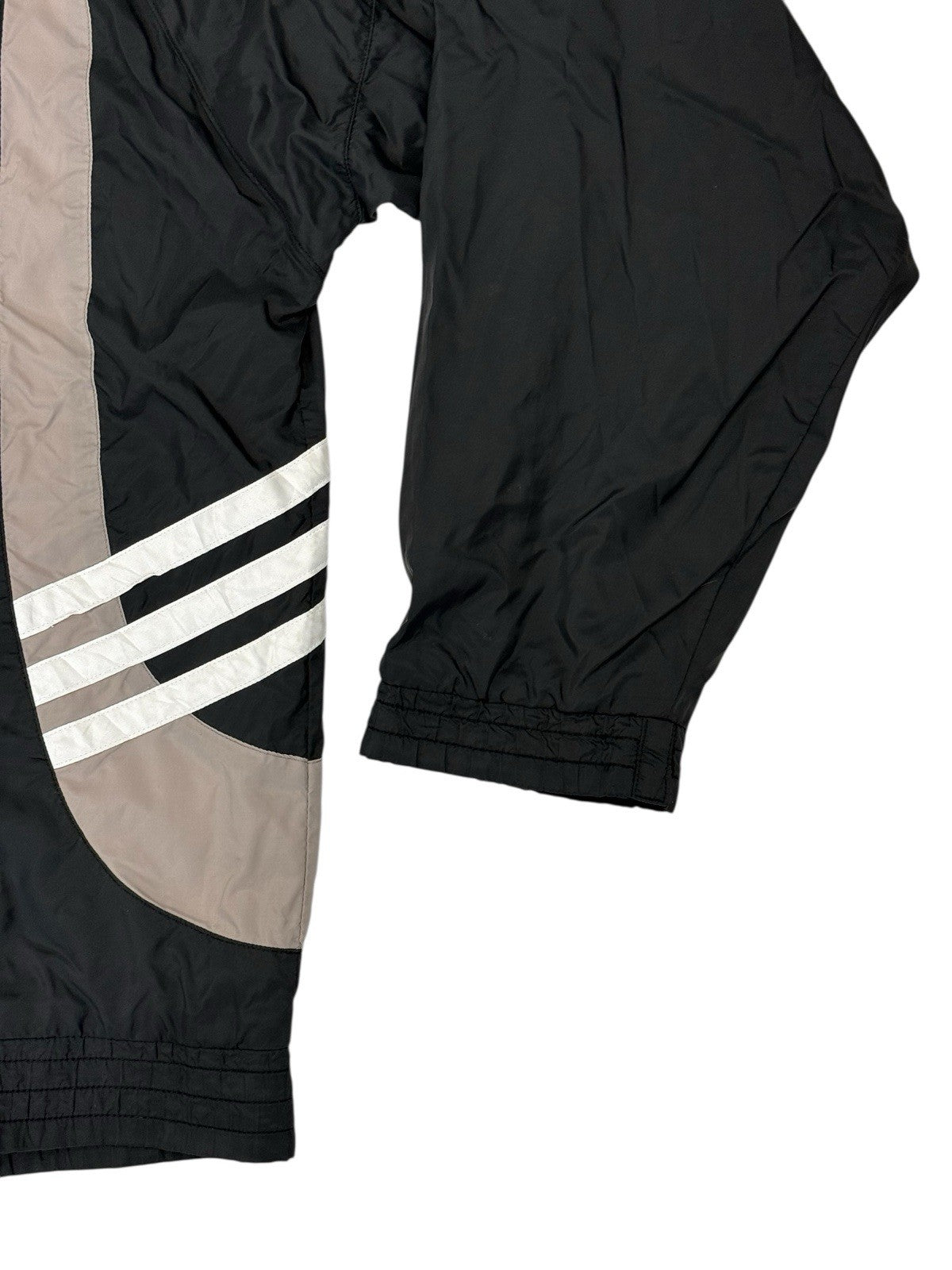 Adidas Vintage Black Nylon Zip Track Jacket Medium
