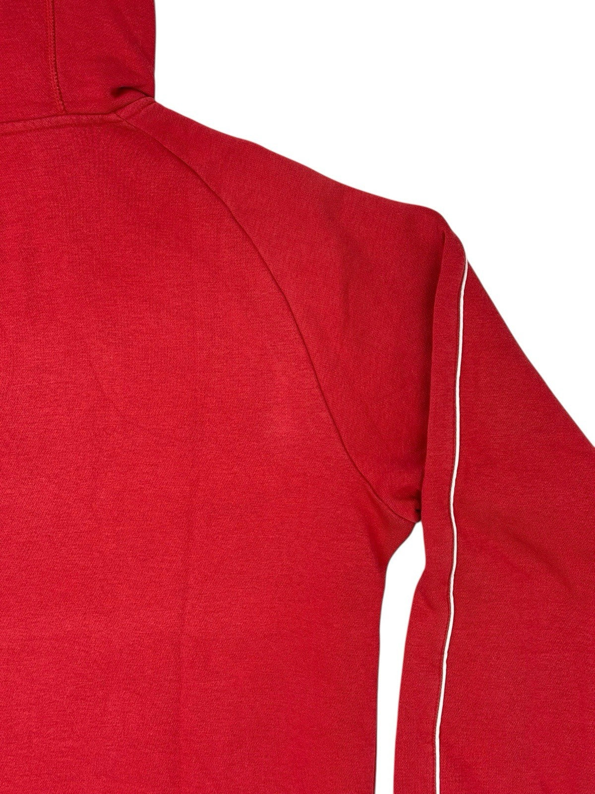 Adidas Red Embroidered Pinstripe Hoodie Large