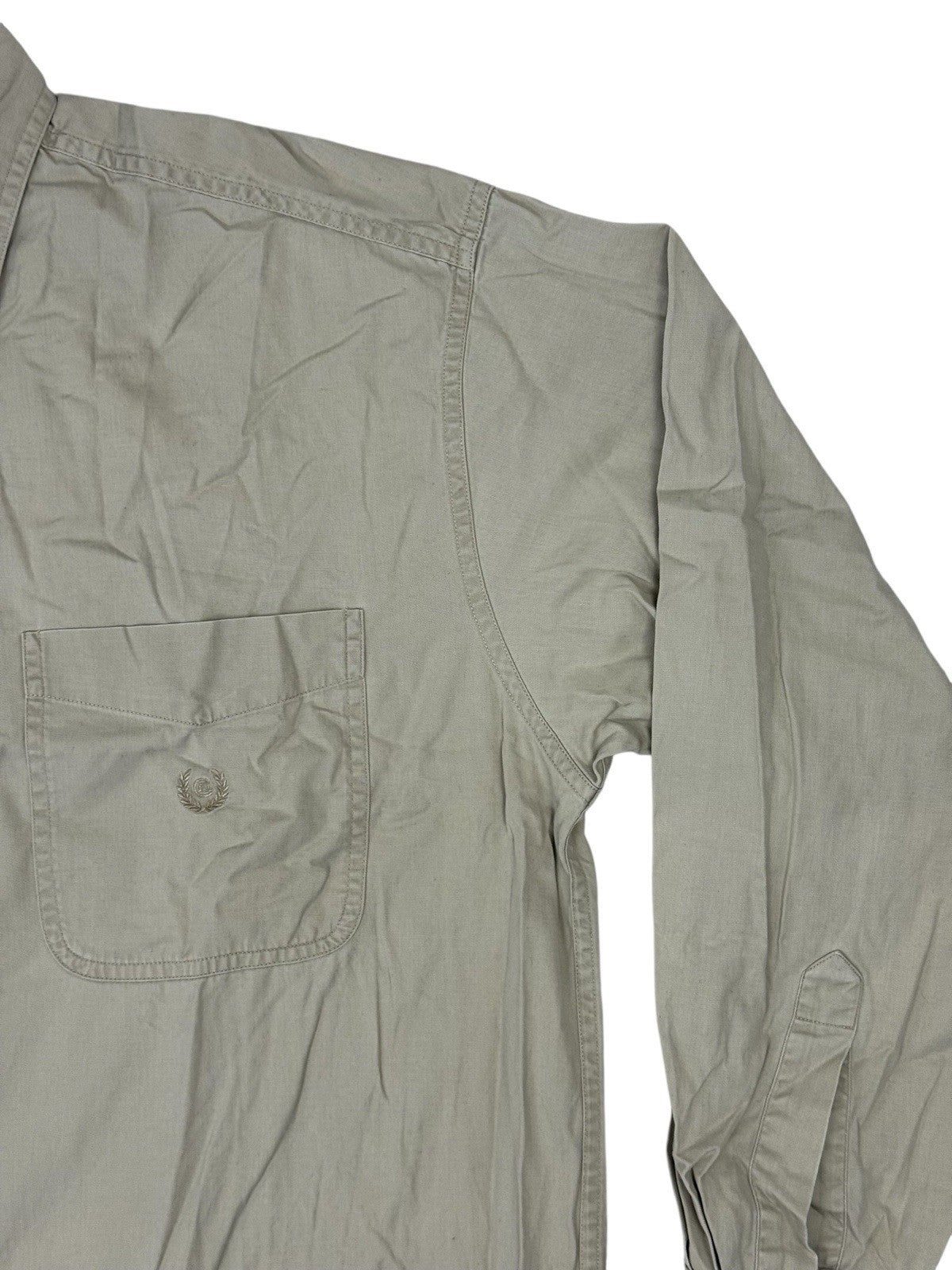 Chaps Ralph Lauren Retro Beige Cotton Shirt Medium