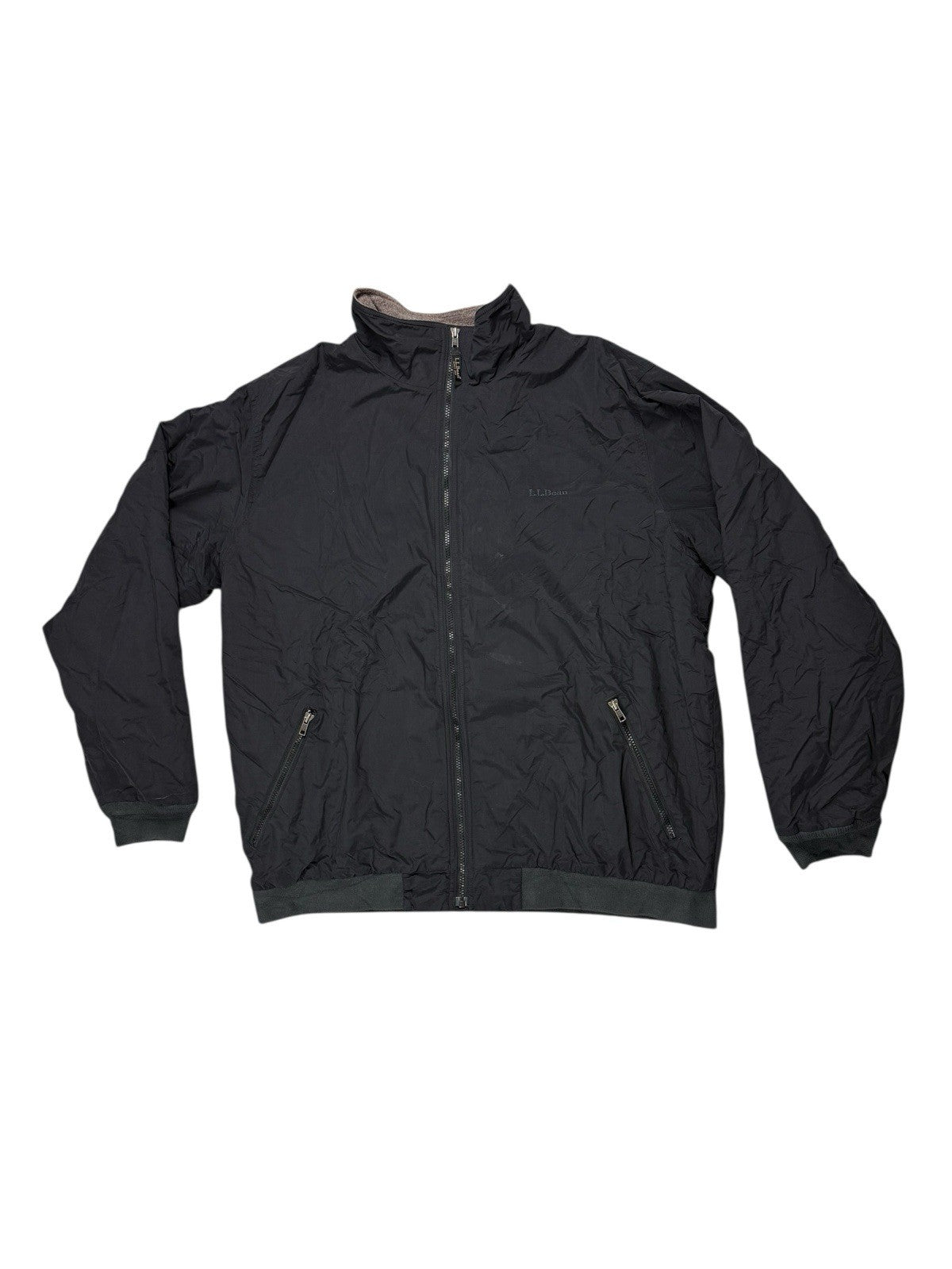 LL Bean Black Zip Fleece Lined Jacket 2XL Tall