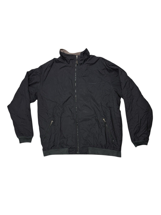 LL Bean Black Zip Fleece Lined Jacket 2XL Tall
