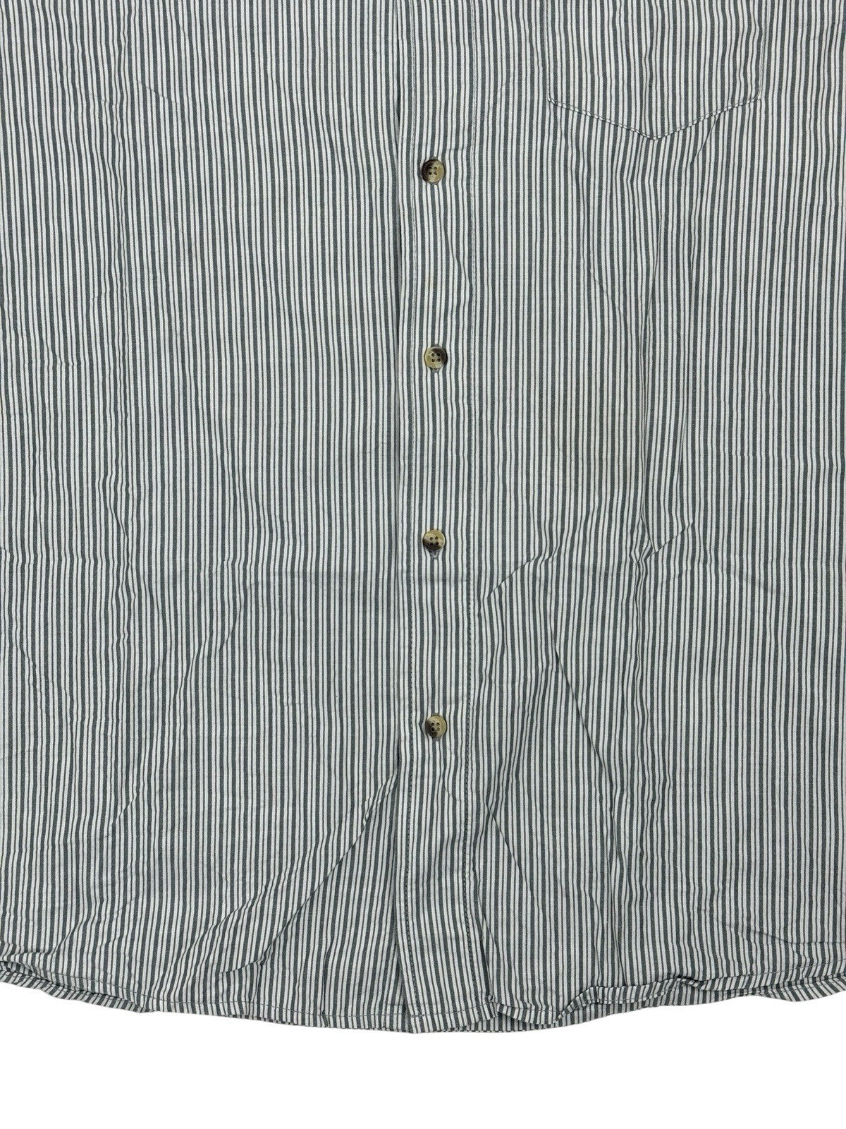 Wrangler Grey Striped Collared Cotton Shirt XL