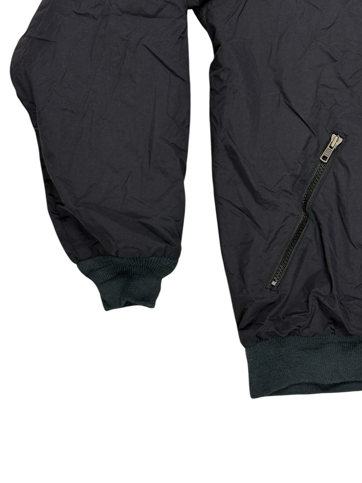 LL Bean Black Zip Fleece Lined Jacket Large