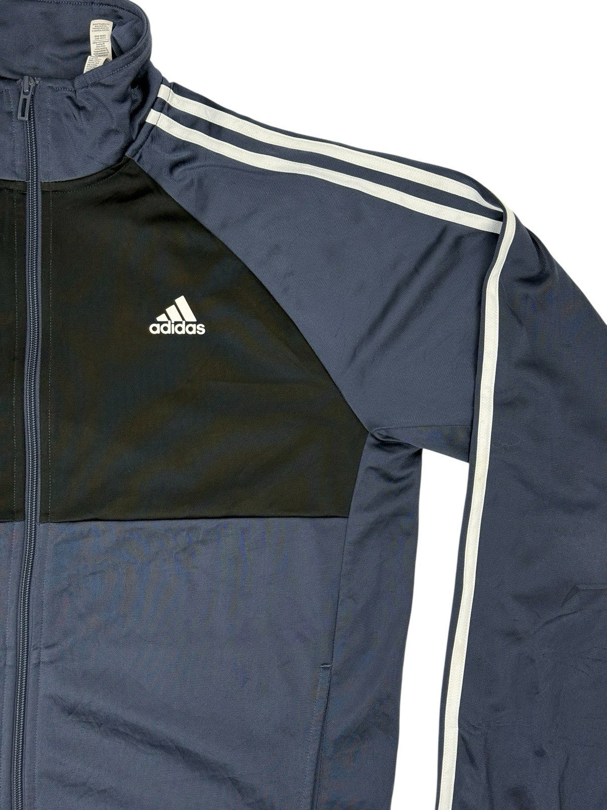 Adidas Blue Polyester Zip Track Jacket Large