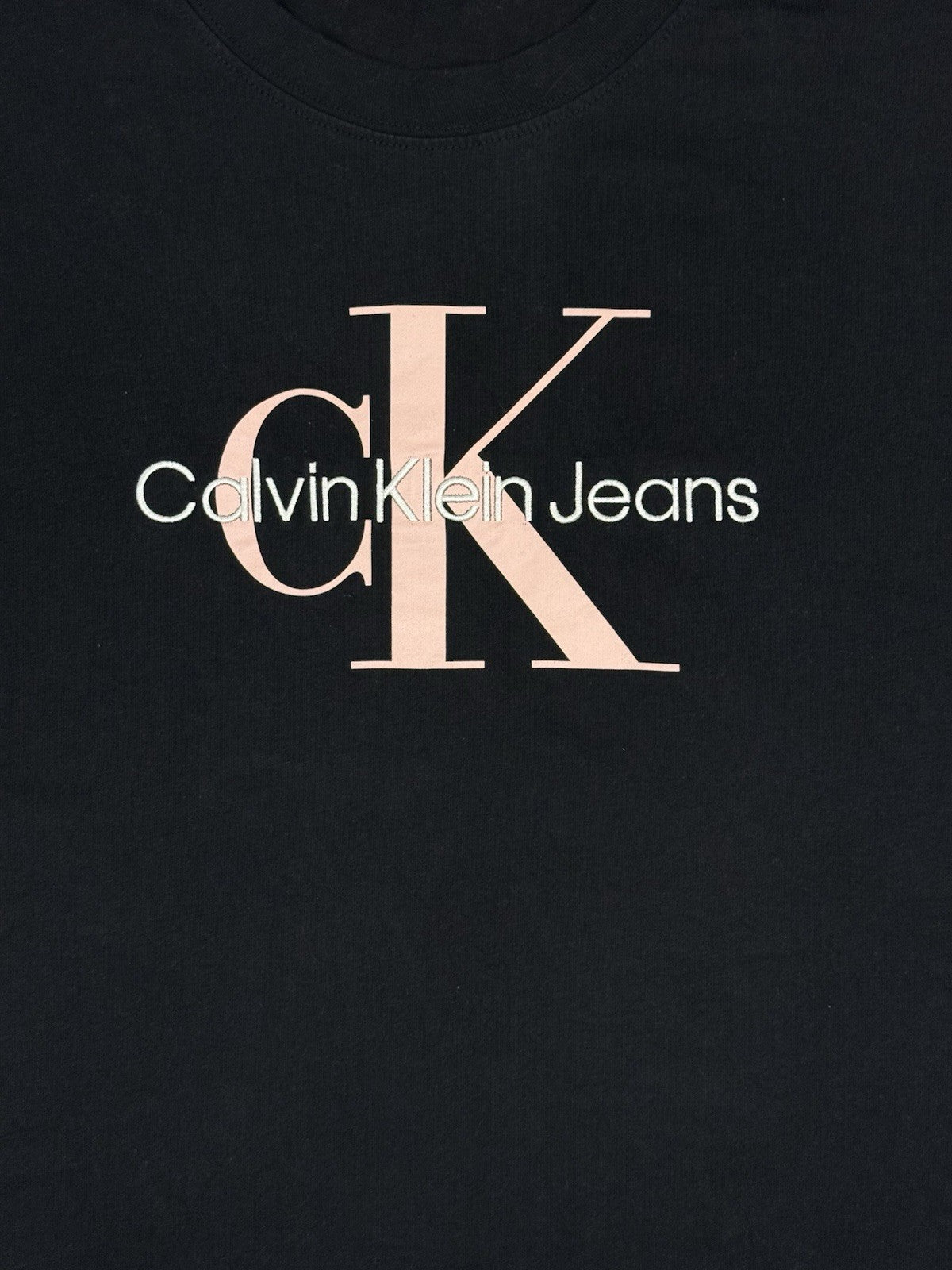 Calvin Klein Black Embroidered Cotton Top XS