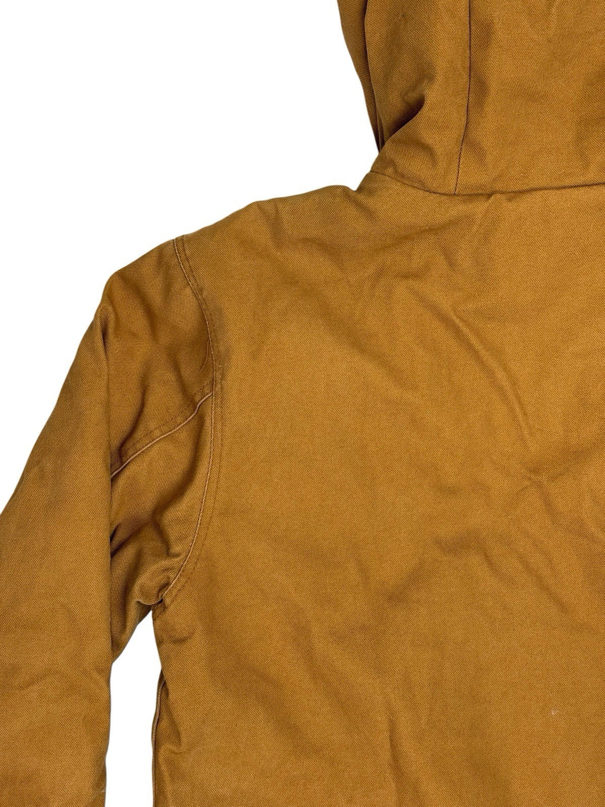 DC Brown Heavyweight Zip Hooded Insulated Denim Long Jacket Medium
