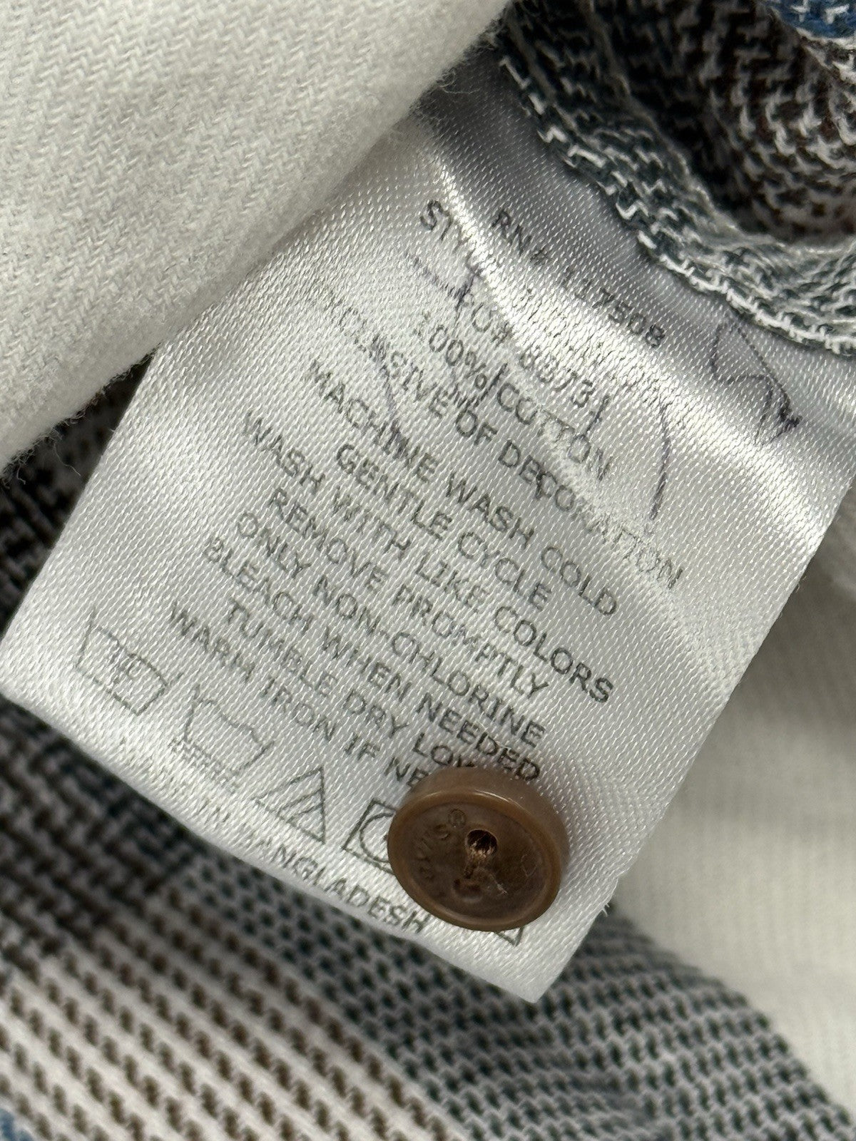 Levi's White Plaid Cotton Collared Shirt Medium