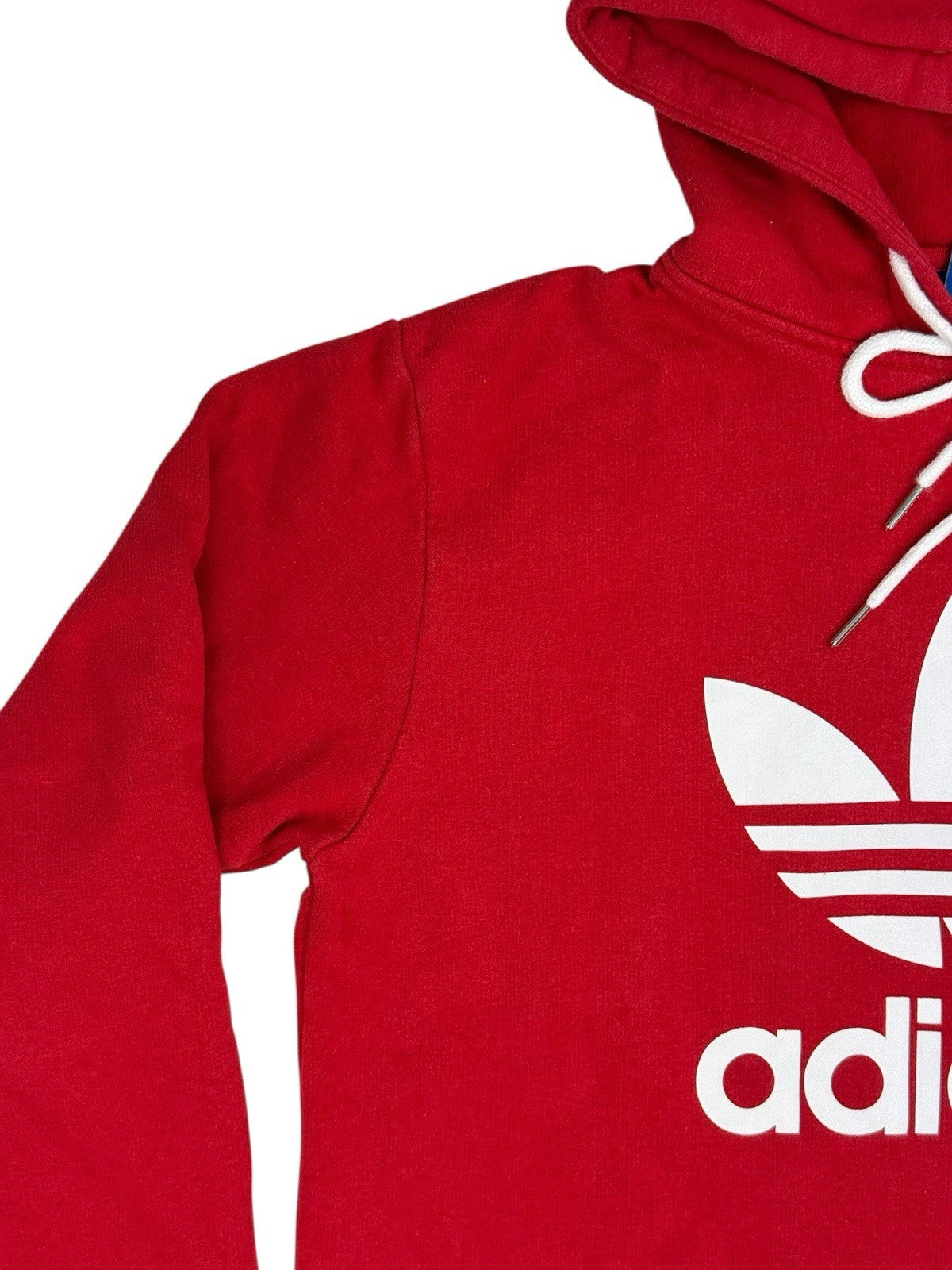 Adidas Red Trefoil Retro Hoodie Large