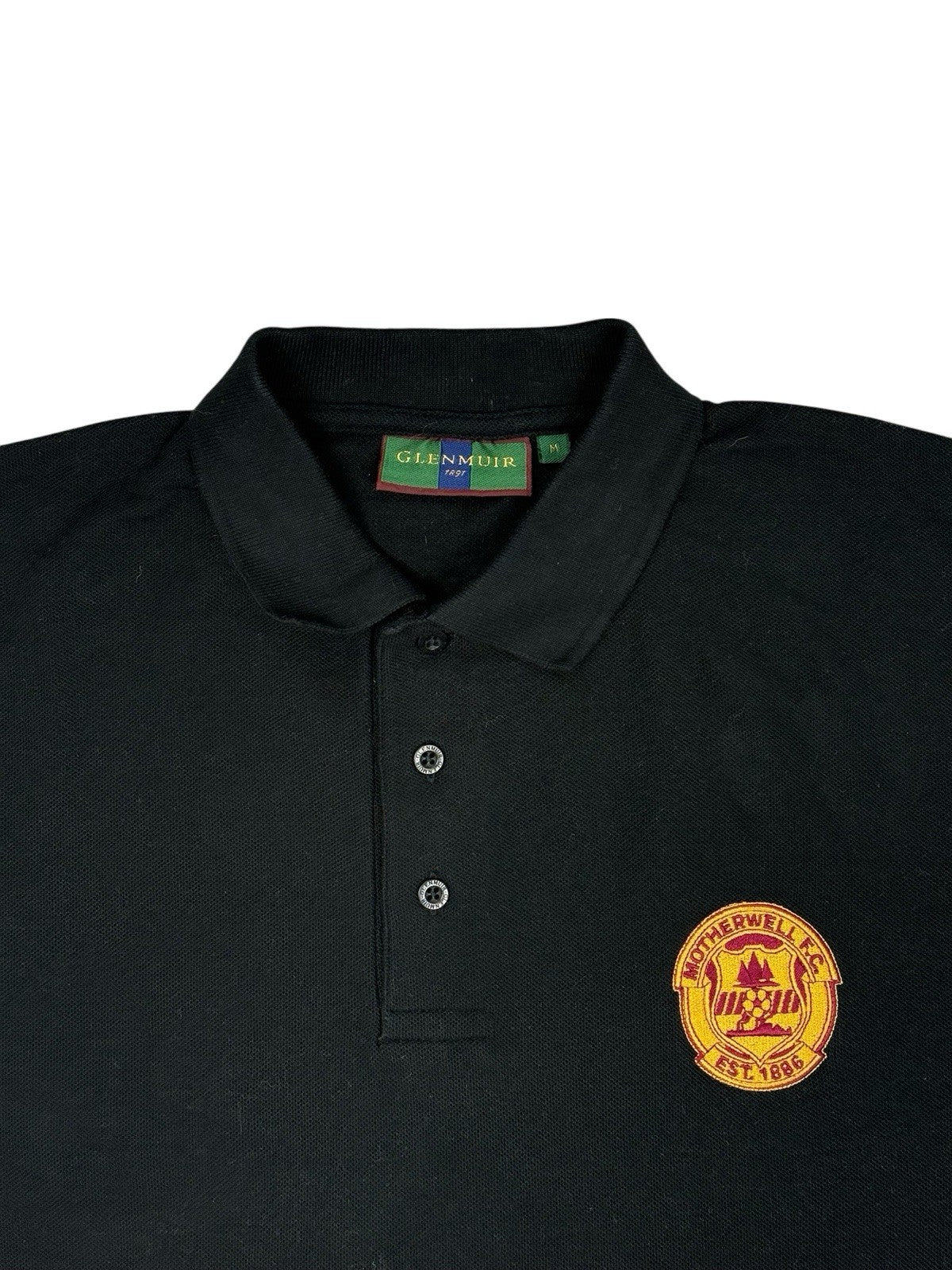 Glenmuir Black Cotton Motherwell FC Polo Top Medium