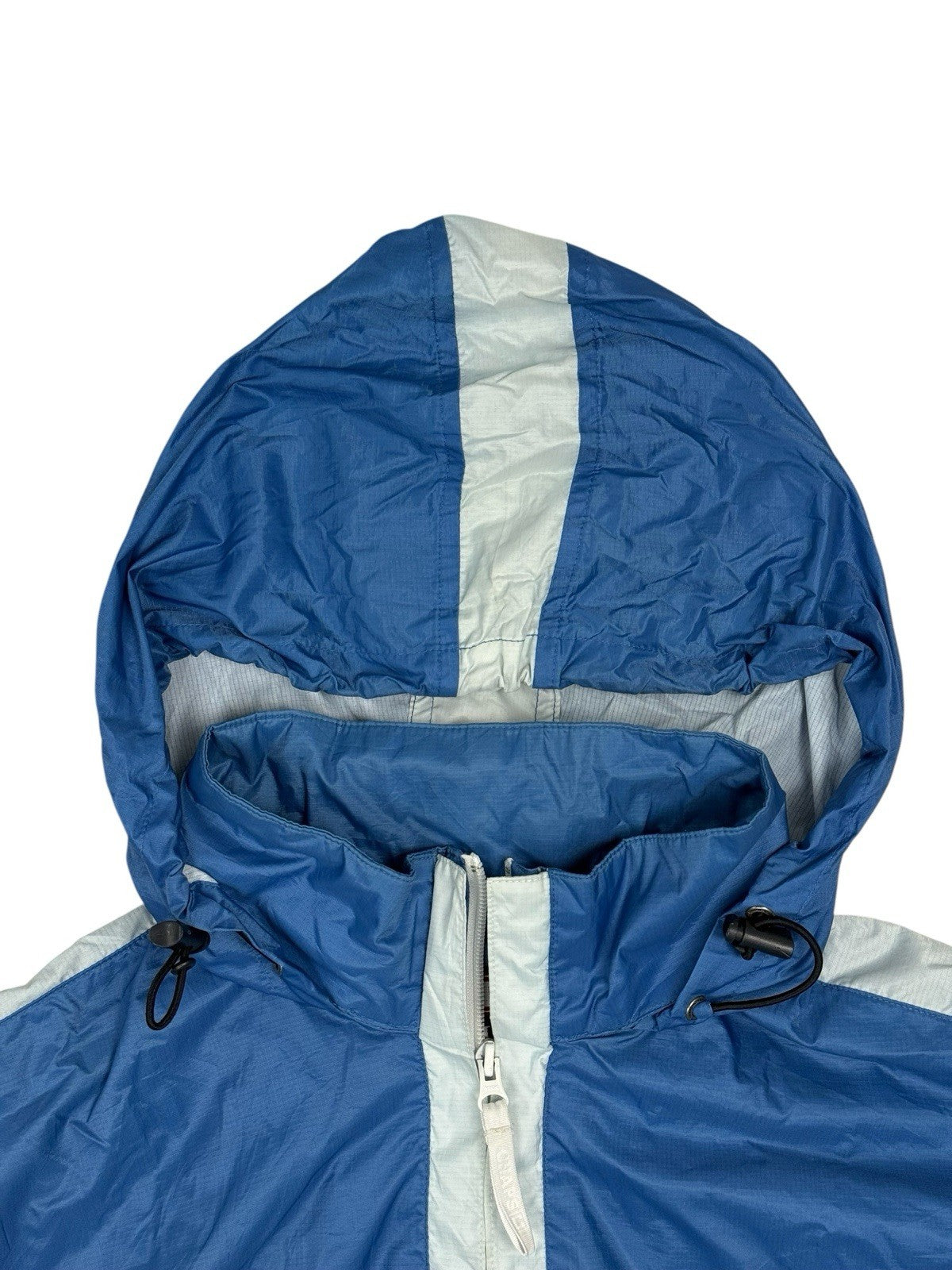 Chaps Blue Retro Nylon Zip Hooded Jacket Large
