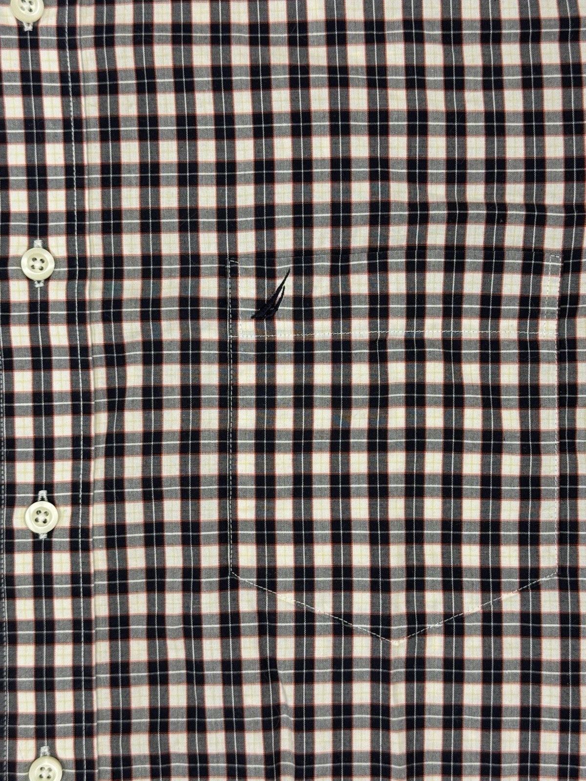 Nautica Retro Multicoloured Plaid Cotton Collared Shirt XL