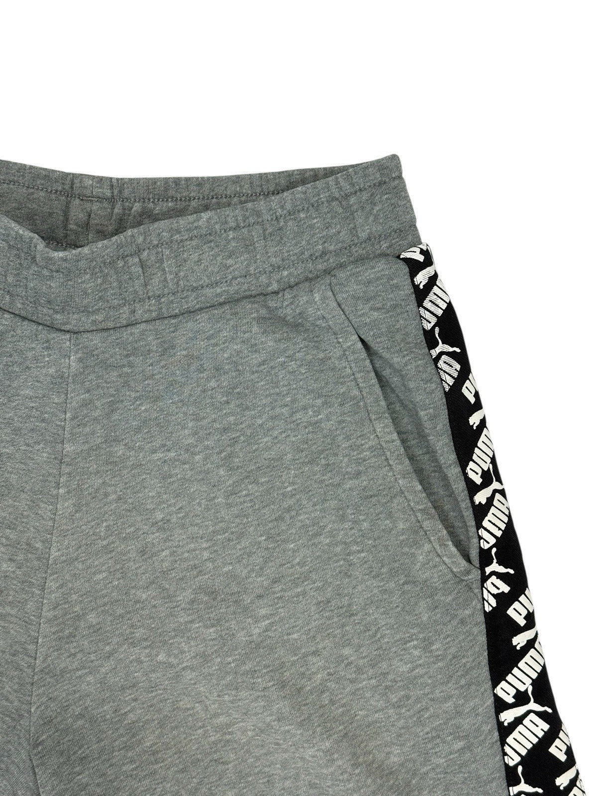 Puma Grey Tape Logo Cotton Blend Shorts Small