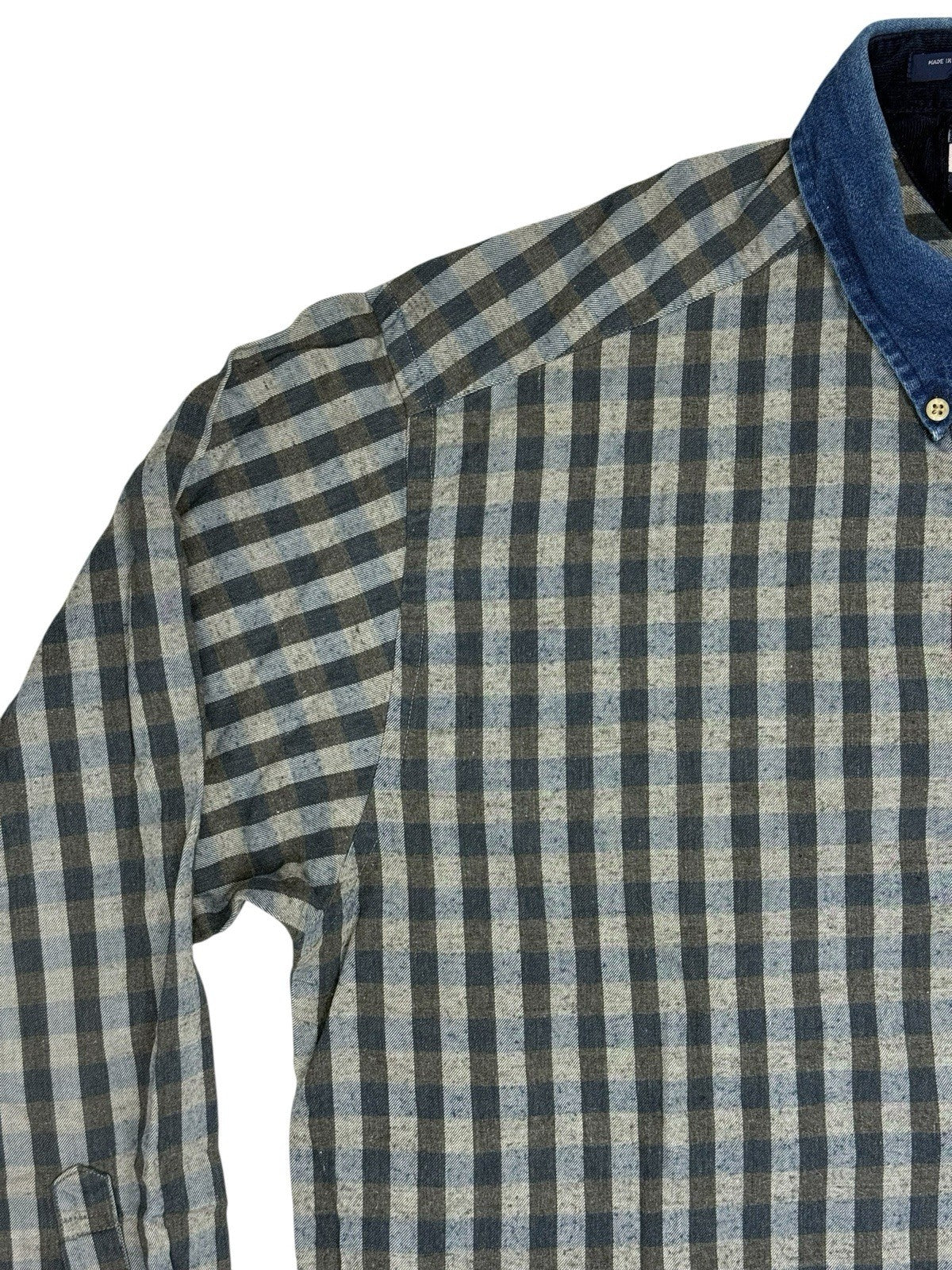 Tommy Hilfiger Blue Check Retro Collared Shirt Large
