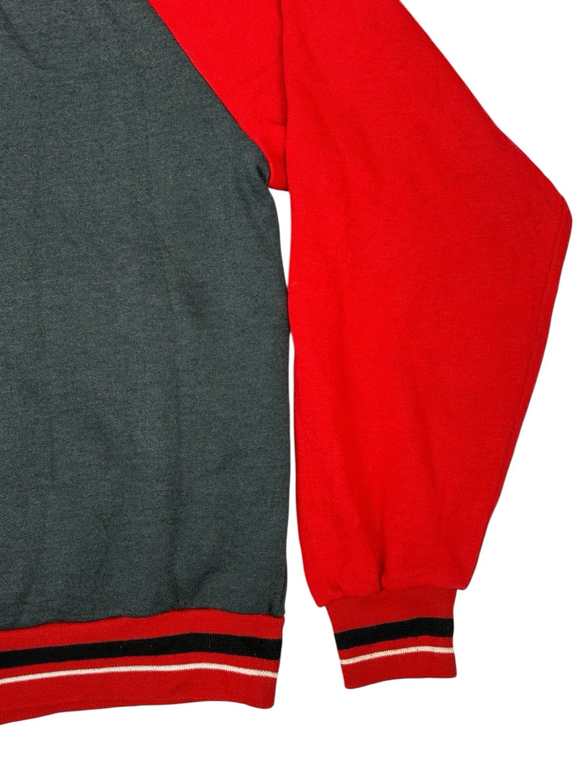 Nike Vintage Grey and Red Zip Bomber Jacket Medium