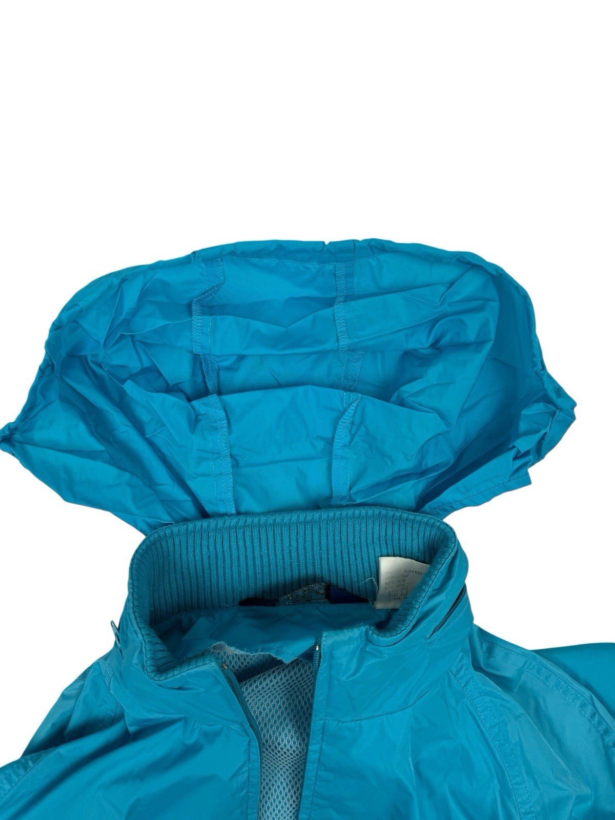 Woolrich Woman Retro Blue Zip Rain Jacket Medium