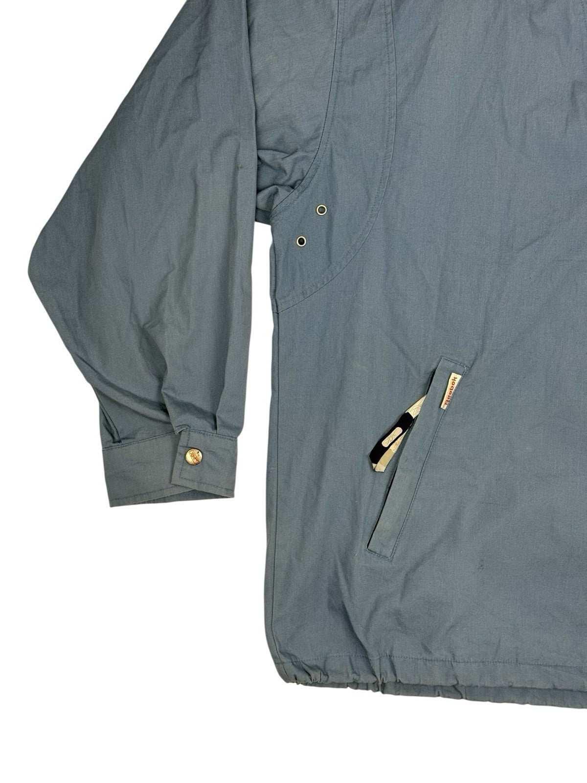 Reebok Blue Retro 1/4 Zip Pullover Jacket Large